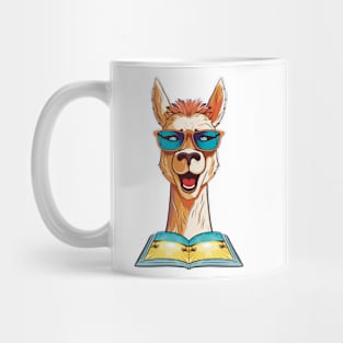 Librarian Llama, Summer Llama, Llama Reading Book Mug